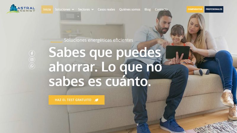 Portada de la web de Astral Energy